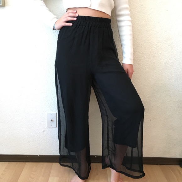 9s Sheer Wide Leg Gypsy Gaucho Harem 